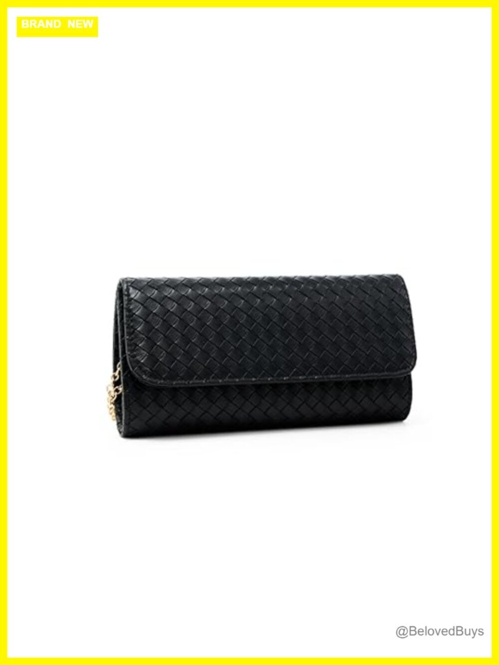 Faux Leather Woven Evening Bag Clutch Crossbody Shoulder Purse